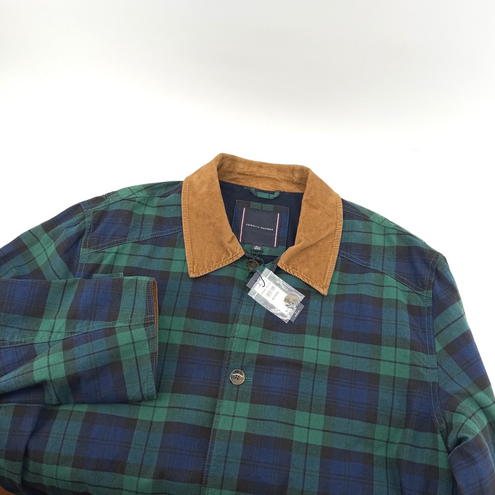 $239 NEW Tommy Hilfiger Mens XL Black Watch Plaid Barn Jacket Corduroy Tartan